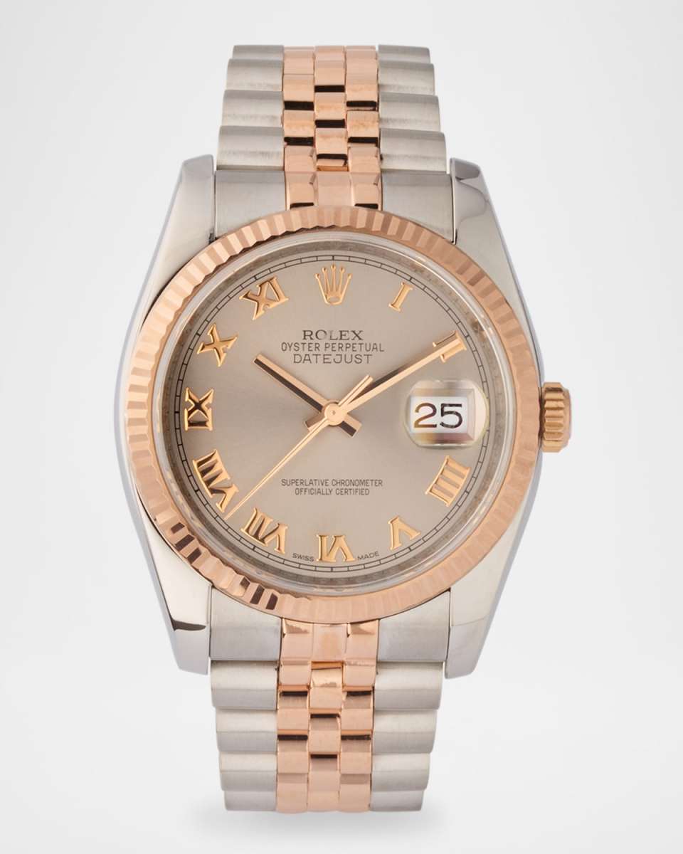 Rolex Stainless Steel and 18K Rose Gold Datejust 36mm Vintage Current Watch